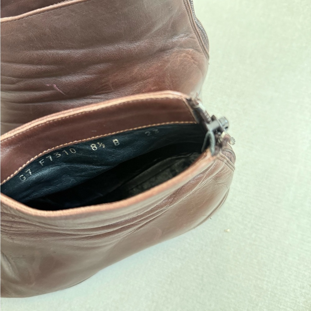 Vintage Cole Haan Ankle Bootie Size 8 1/2 Dark Brown Leather VGUC Made in Italy - Picture 12 of 13